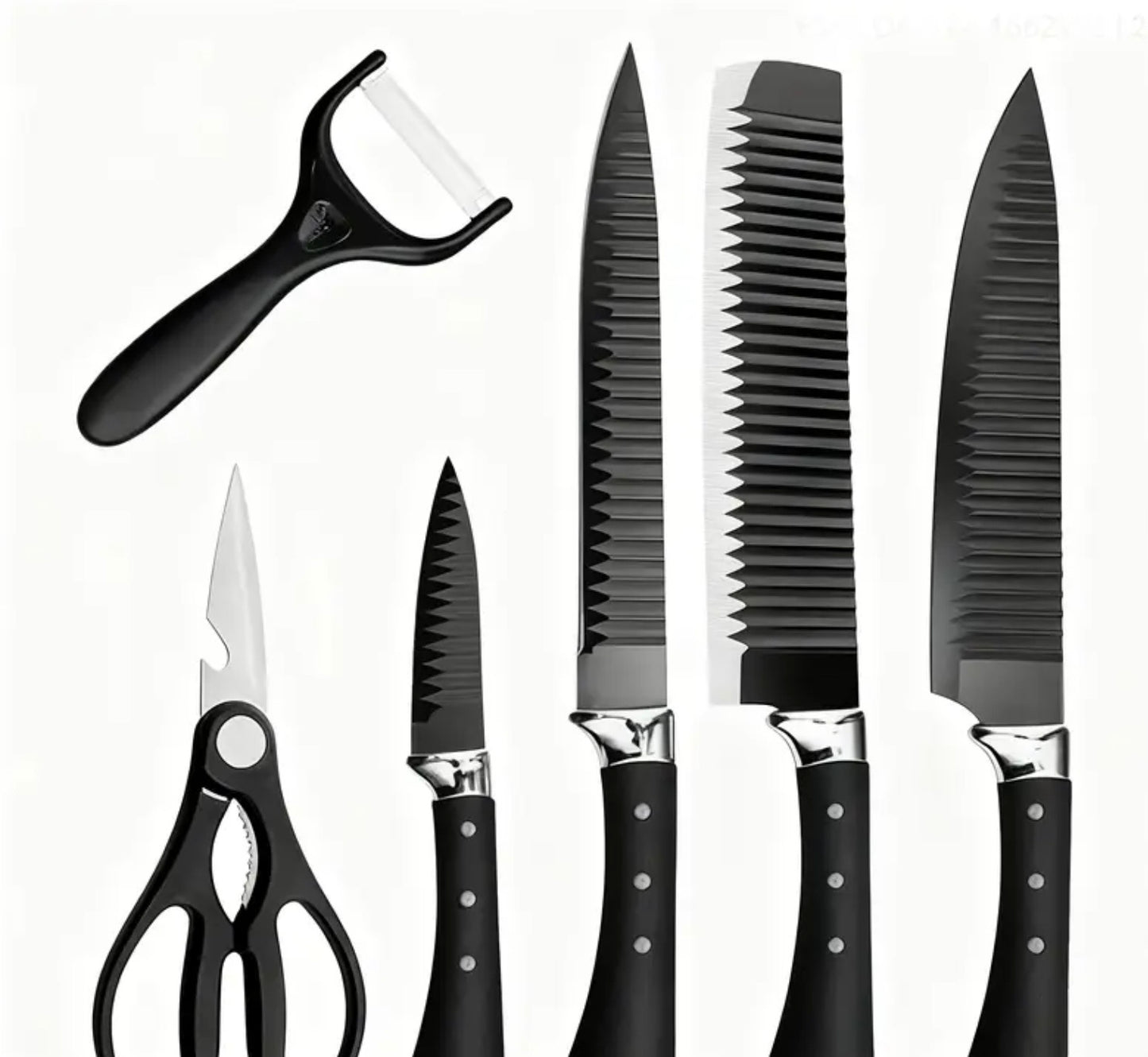 6-Piece Professional Kitchen Knife Set – Black Edition