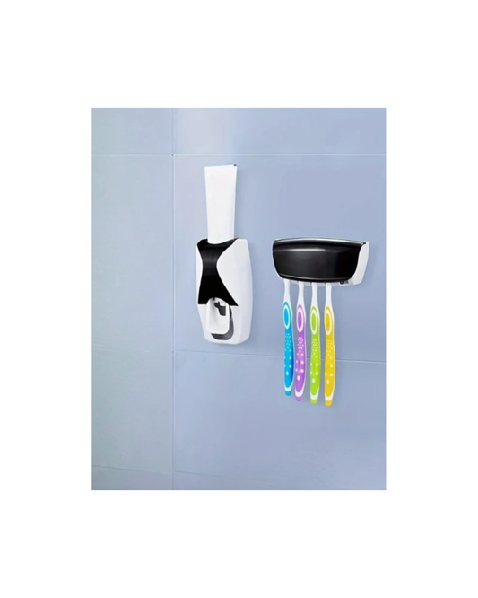 Toothpaste Dispenser with Toothbrush Holder