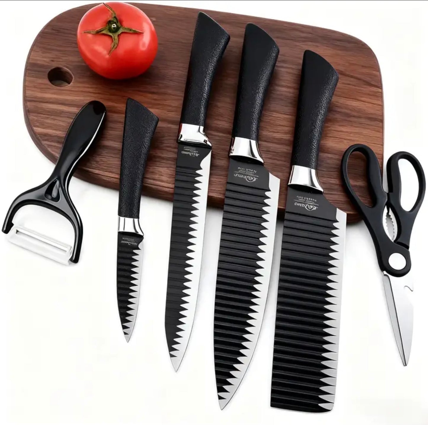 6-Piece Professional Kitchen Knife Set – Black Edition
