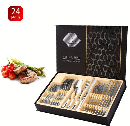 24Pc Stainless Steel Set